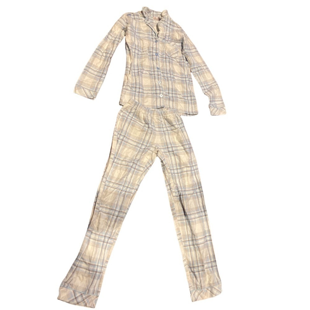 La vien  Rose blue white cozy 2piece pyjama set